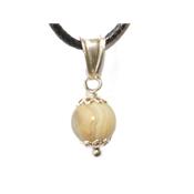 Pendentif Pierre Boule de 8mm en Agate Crazy Lace Montage et Blire en Argent 925