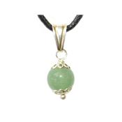 Pendentif Pierre Boule de 8mm en Aventurine Verte Montage et Blire en Argent 925