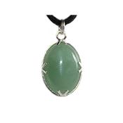 Aventurine Verte Pendentif Cabochon Pierre Ovale 18X13 mm et argent 925