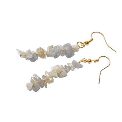 Boucles d'Oreilles en Labradorite Style Baroque