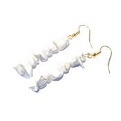 Boucles d'Oreilles en Howlite Blanche Style Baroque