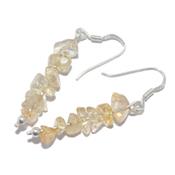 Boucles d'Oreilles en Citrine et Argent 925 Style Baroque