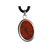 Jaspe Breschia Pendentif Cabochon 18x13 mm et Argent 925