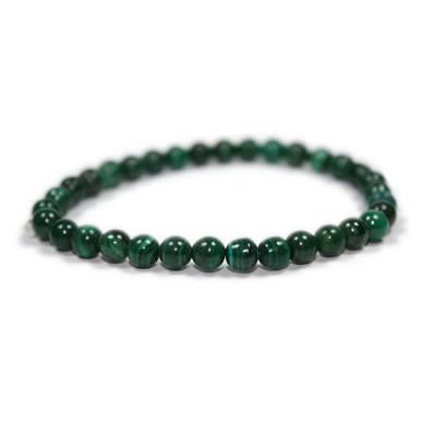 Bracelet en Pierres Boules de Malachite (6 mm)