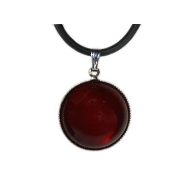 Pendentif Cabochon Pierre Ronde 18 mm en Cornaline