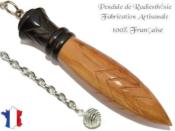 Pendule de Thot Plombé en Bois d'Olivier et Bois d'Ebène Pièce Unique N°THOOLEBPL-10