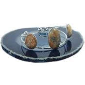 Bracelet en Agate Crazy Lace Cabochons Rond et Ovale