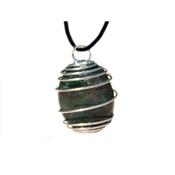 Agate Mousse Pendentif Cage Pierre Roule