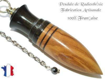 Pendule Amon Création en Bois d'ébène et Bois d'Olivier Pièce Unique N°AM2B-18