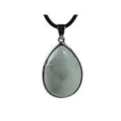 Pendentif Goutte Pierre en Howlite Blanche Cercl