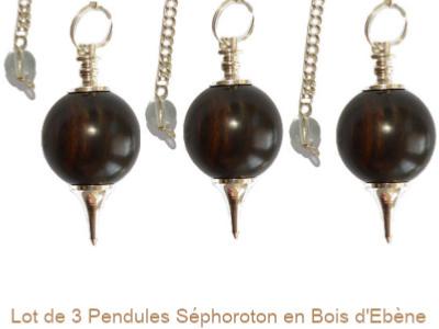 Pendule Séphoroton en Bois d'ébène Lot de 3