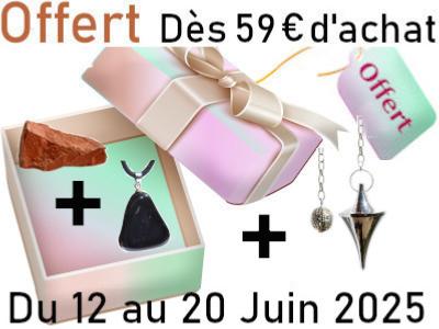 1 Pierre Brute + Un Pendentif Pierre Roulée + Un Pendule Offert Dès 59 Euros d'achat Modèle Selon Disponibilité