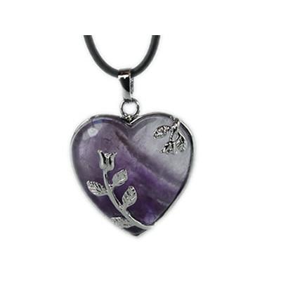 Pendentif Coeur en Améthyste (3 cm) Romantic