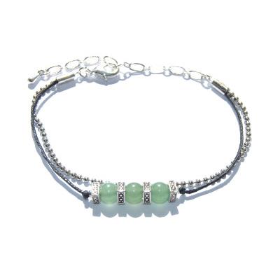 Bracelet Création en Pierres Boules d'Aventurine Verte (6 mm) Collection Manon