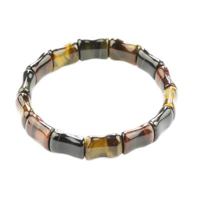 Bracelet mixte Rectangles Oeil de Taureau de Tigre et de Faucon