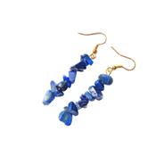 Boucles d'Oreilles en Lapis Lazuli Style Baroque