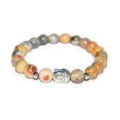 Bracelet en Pierres Boules d'Agate Crazy Lace 8 mm et Bouddha