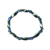 Bracelet Hématite et Pierres Boules de Sodalite (6 mm)