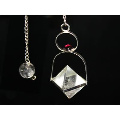 Pendule Herkimer en Cristal de Roche et Cabochon Grenat