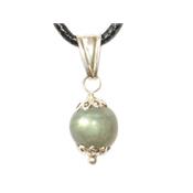 Pendentif Pierre Boule de 8mm en Labradorite Montage et Blire en Argent 925