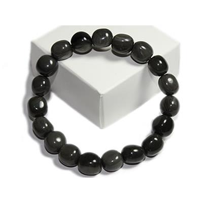 Obsidienne Oeil Celeste Bracelet en Pierres Roulées