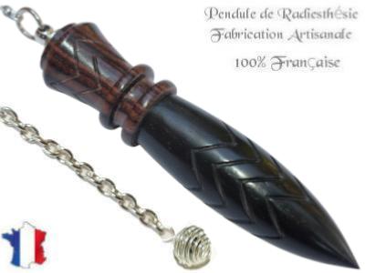 Pendule de Thot Plombé en Bois d'ébène et Bois de Violette Pièce Unique N°THOVIOEBPL-8
