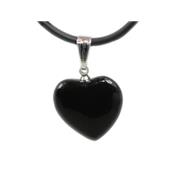 Pendentif Coeur en Agate Noire ou onyx 1,8 cm