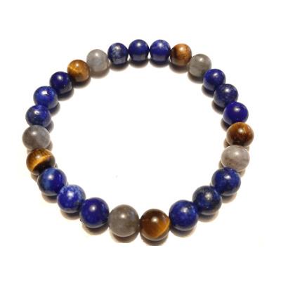 Bracelet en Pierre Oeil de Tigre Labradorite Lapis Lazuli