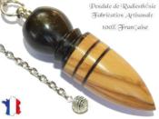 Pendule Celte Plomb Cration en Bois d'Olivier et bois d'bne Pice unique NCELEBOLIPL-2