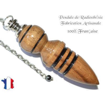 Pendule Celte Création en Bois de Noyer et Bois de Hêtre Piéce unique N°CELNOHT-2