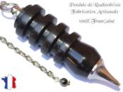 Pendule Divinatoire Style Djed en Bois d'bne du Gabon Pice Unique NDJEBG-8