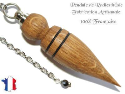 Pendule Goutte en Bois de Chêne de Provence Pièce Unique N°GOUCH-4