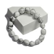 Howlite Blanche Bracelet en Pierres Roulées