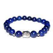 Bracelet en Pierres Boules de Lapis Lazuli 8 mm et Bouddha