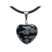 Pendentif Coeur en Obsidienne Neige 1,8 cm