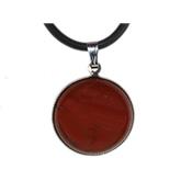 Pendentif Cabochon Pierre Ronde 18 mm en Jaspe Rouge