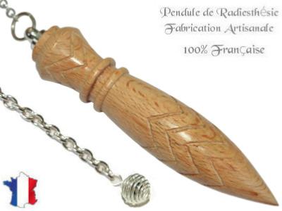 Pendule de Thot Plombé en Bois de Hêtre Pièce Unique N°THOHETPL-42