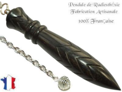 Pendule de Thot Plombé en Bois d'Ebène du Gabon Pièce Unique N°THOEBPL-94