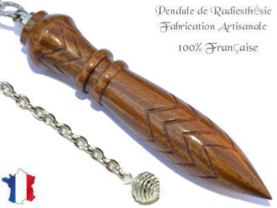 Pendule Egyptien Thot Plombé en Bois de Palo Santo Gravé Pièce Unique N°THOPALPL-57
